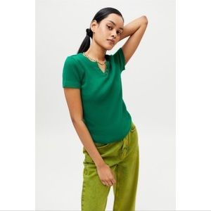 Urban Outfitters Green Ribbed Top